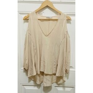 Chelsea Flower Womens‎ Top Blouse Cold Shoulder V Neck Long Sleeve